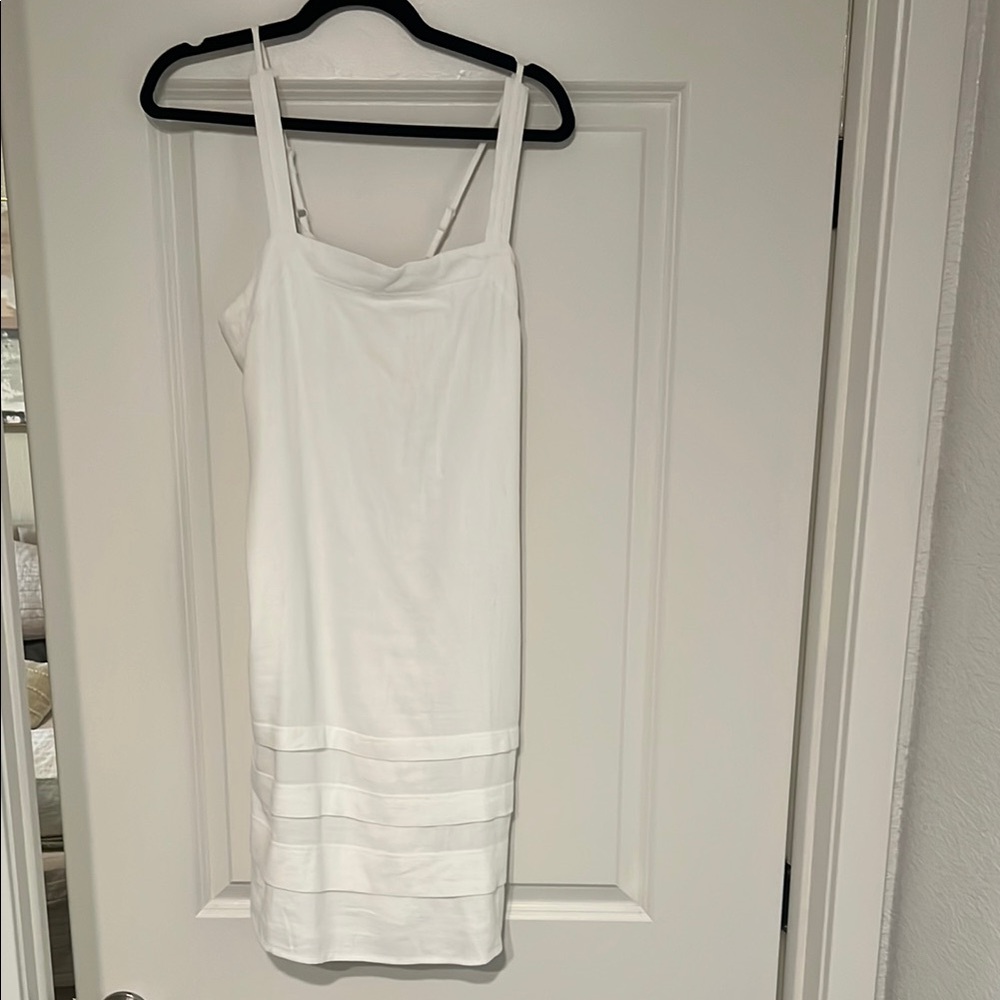 Splendid White Sheath Midi Dress Spaghetti Strap